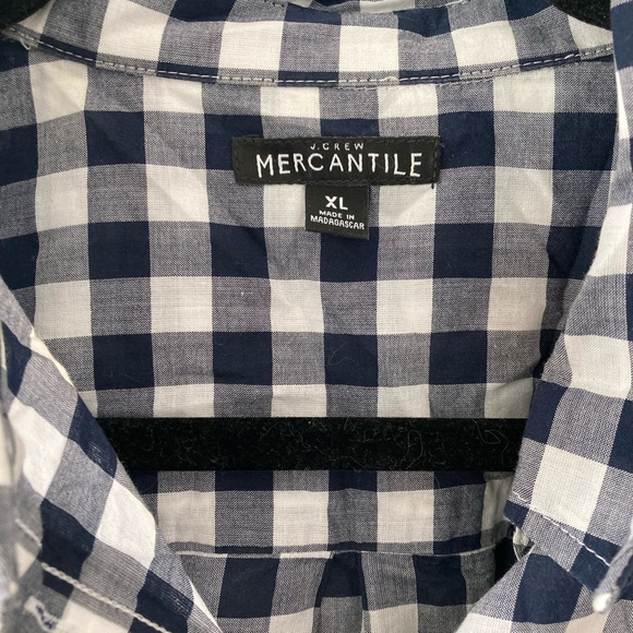 J. Crew Navy and White Checkered Button Down Shirt - Picture 3 of 3